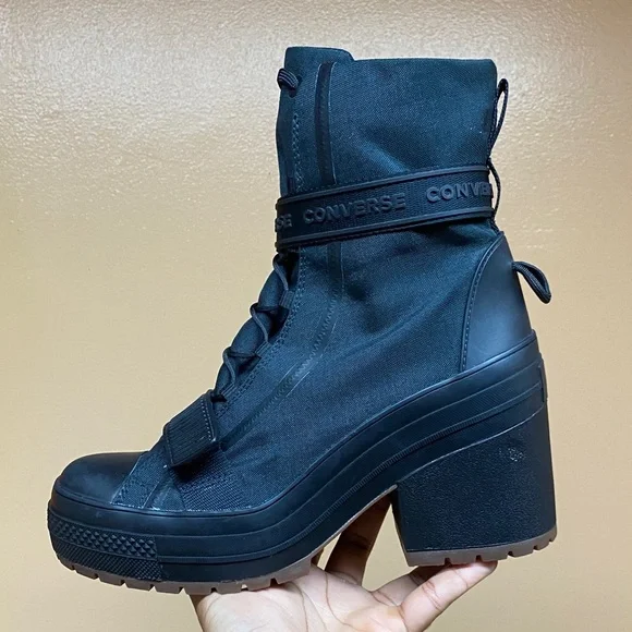 Converse Chuck Taylor GR82 Extra High Women’s Black Brown Platform Boots Size 10 - Picture 5 of 16
